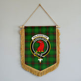 Halkerston Tartan Crest Wall Hanging Banner - Wood Pole